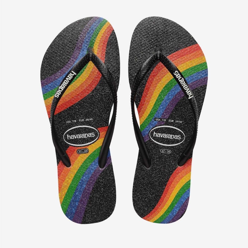 Havaianas Rainbow Pride Flip Flops Sandals NWT Unisex